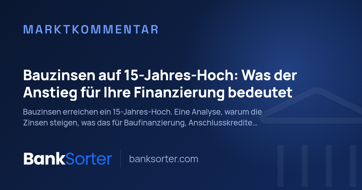 Bauzinsen auf 15-Jahres-Hoch: Was der Anstieg für Ihre Finanzierung bedeutet