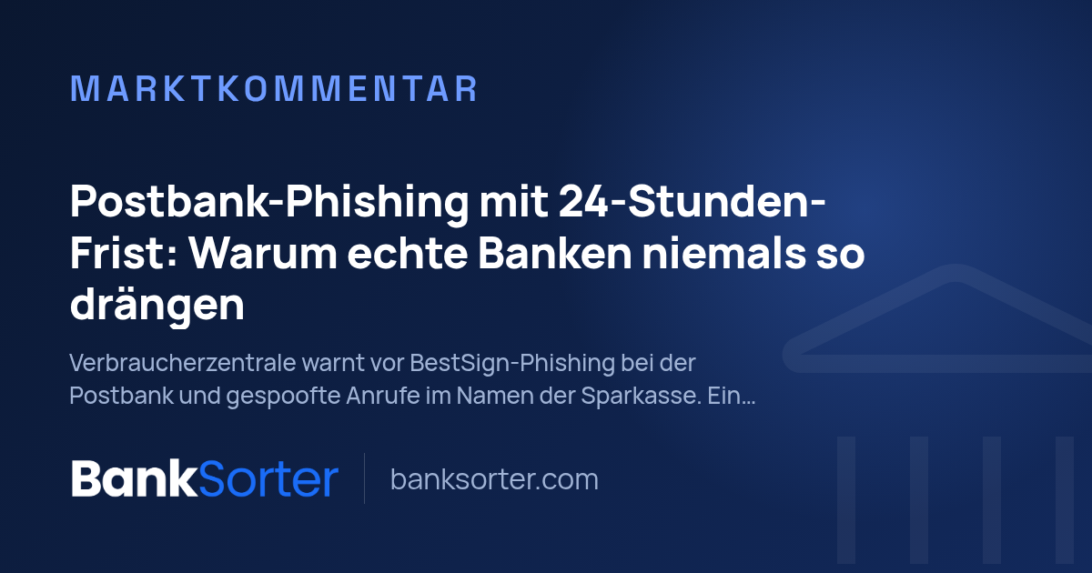 Postbank-Phishing mit 24-Stunden-Frist: Warum echte Banken niemals so drängen