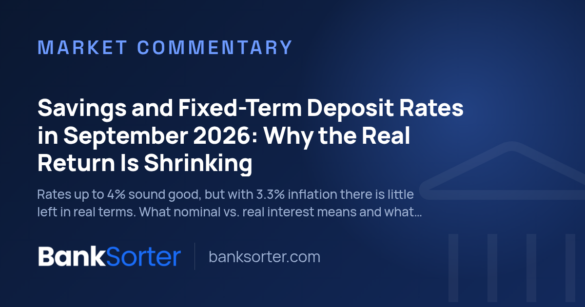 Savings and Fixed-Term Deposit Rates in September 2026: Why the Real Return Is Shrinking
